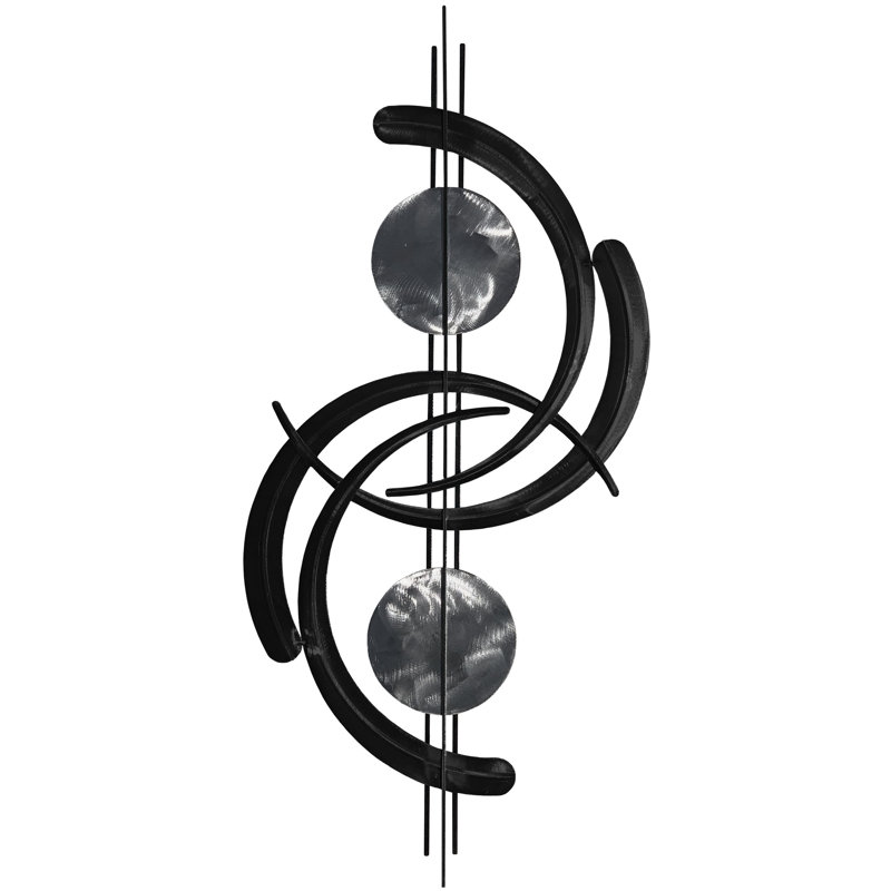 Meyerdirk Art Sun Dogs Contemporary Steel Wall Art - Candy Black, Candy Black