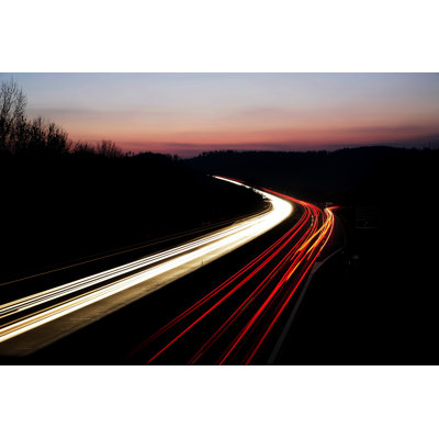 Night Highway 1 Piece Wrapped Canvas Wall Art