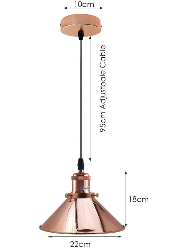 1 - Light Rose Gold Cone Pendant