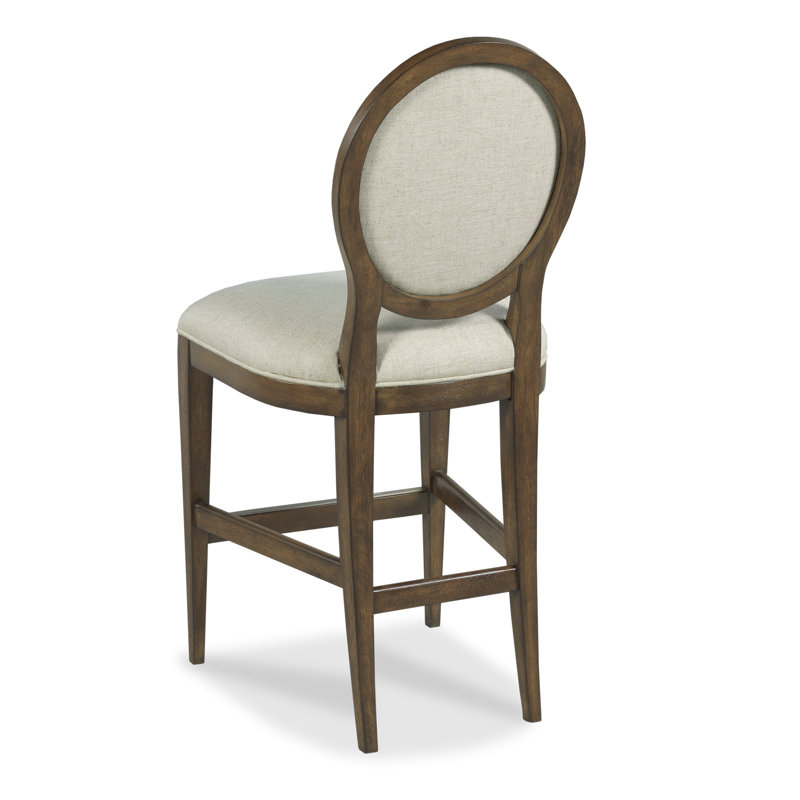 Ovale Upholstered Counter Stool with Solid Wood Frame, Tobacco, Bar Stool (31” Seat Height)