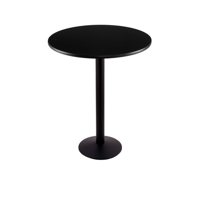 Pedestal Table, 30" W x 30" L, Black, Counter Height (36” Height)