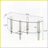Modern Oval Coffee Table with Tempered Glass Top, Storage Shelves and Metal Frame-637727322-637727326