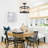 4-Light Hemp Rope Semi Flush Mount 12.6" W Bohemian Ceiling Light Fixture With Cylindrical Metal Frame-1829561308