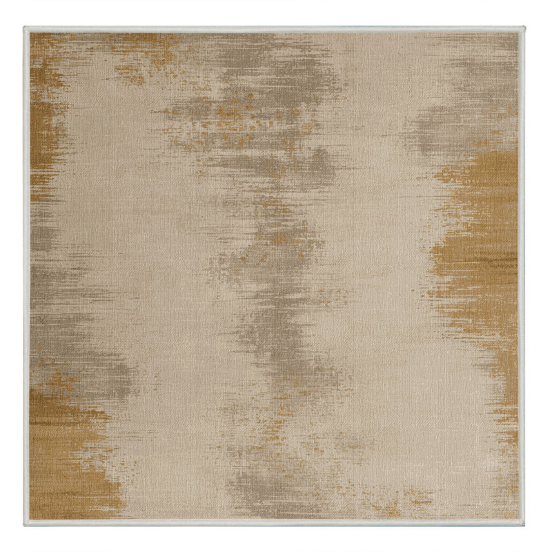 Tapis beige lavable à la machine, Carré 5 pi