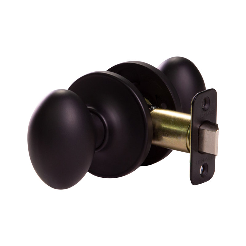 Egg Passage Hall/Closet Door Knob, Matte Black