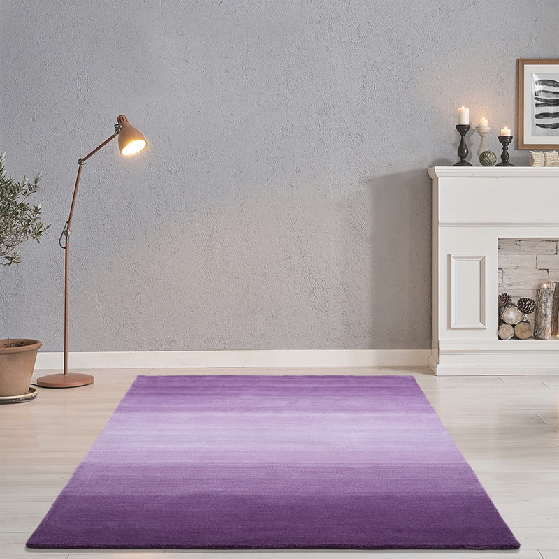 Hand-Loomed Wool Purple Rug, Rectangle 190 x 290cm