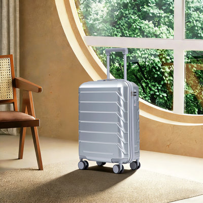 20 Inch ABS Hard Shell Travel Checked Luggage - Scratch Resistant Surface Four Multi-Directional Wheels,  With Combination Lock.(Silver)