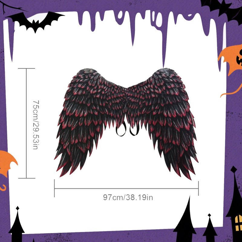 Déguisement d'aile d'ange extra large 1pc, Noir