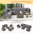 7 Pieces Outdoor Patio Set with WPC Coffee Table-538050289