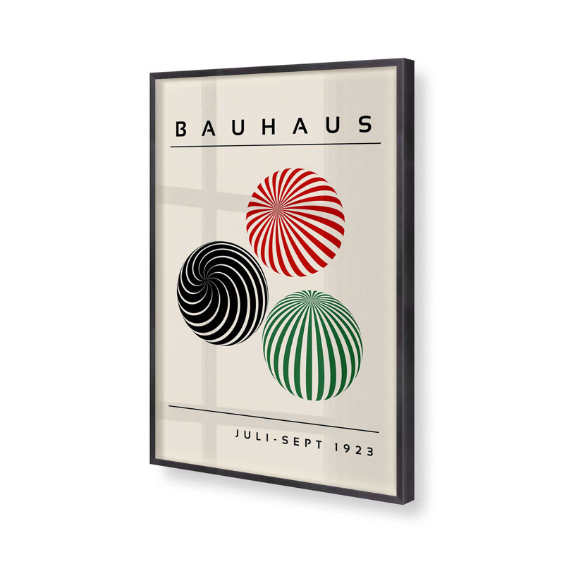 Sphères géométriques du Bauhaus, Weathered Zinc Single Picture Framed, H 15,25 po x l 12,25 po