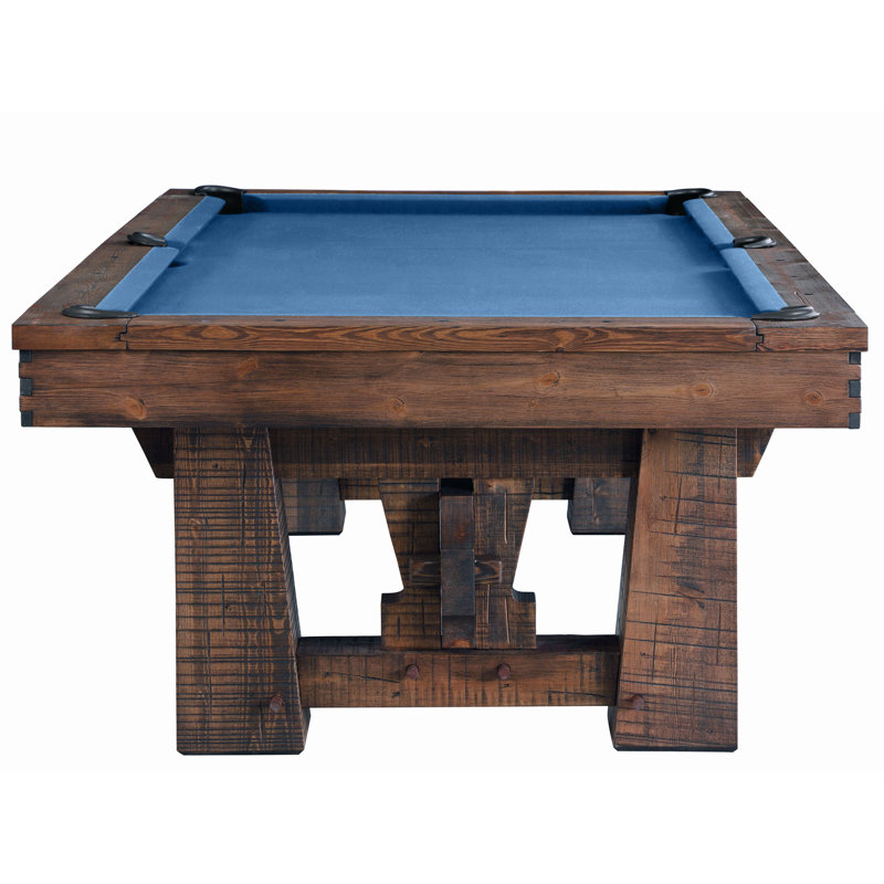 Bull Run 8' Slate Pool Table with Professional Installation Included, Academy Blue, Yes