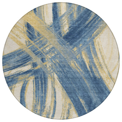 Machine Washable Indoor/Outdoor Lockway ACN2421 Abstract Rug