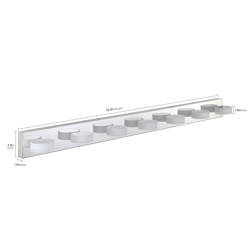 Applique murale moderne pour salle de bain à DEL 7 lumières et acrylique à intensité variable 42 W, 100 à 120 V, meuble-lavabo 6000 K