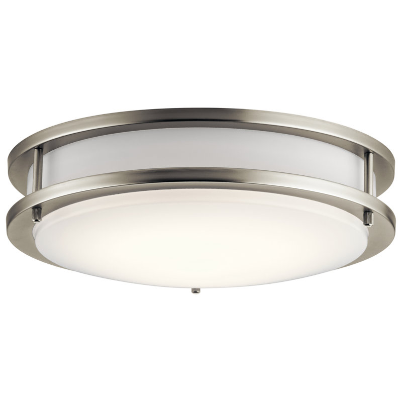 Acrylic LED Flush Mount, Brushed Nickel