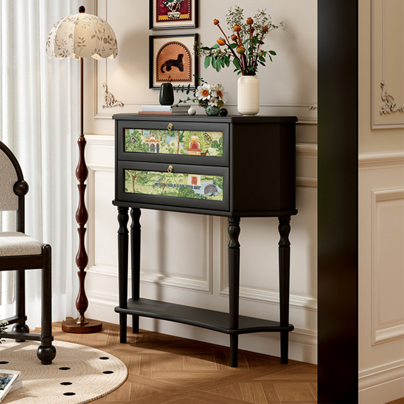 Retro Multifunctional Solid Wood Console Table