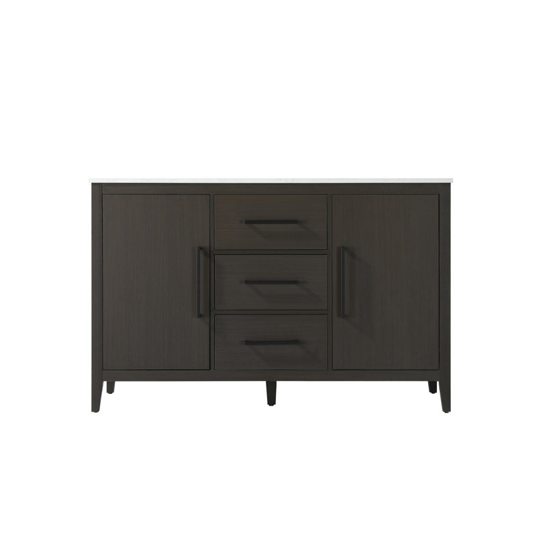 Meuble-lavabo double 54 po, Brun moka