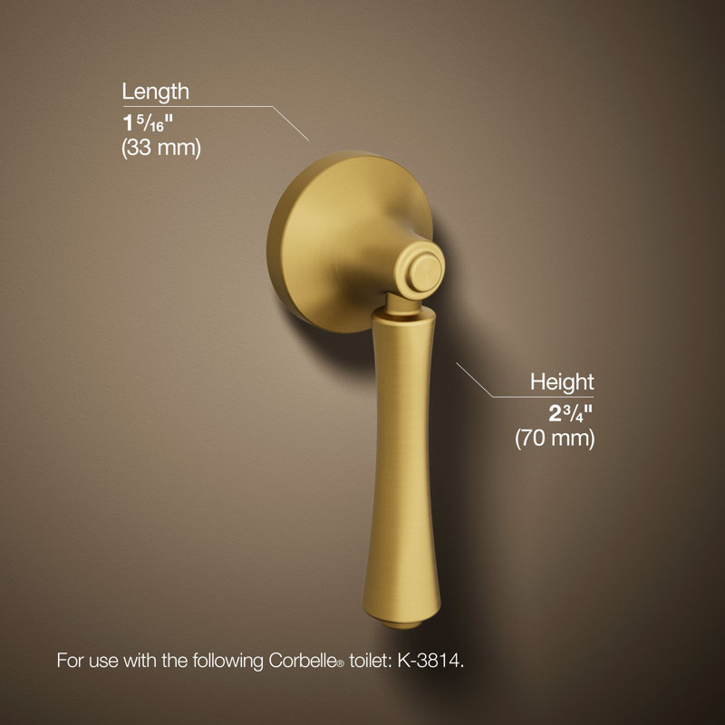 Corbelle Left-Hand Trip Lever, Vibrant Brushed Moderne Brass, Left Hand