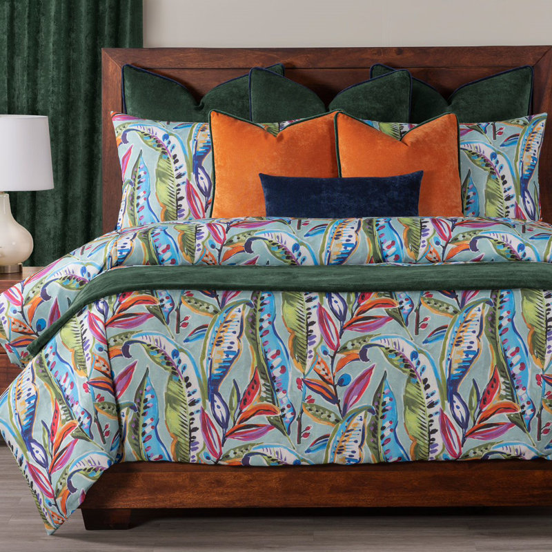 Tropical Print Multi-Color Duvet Cover & Insert Set, King