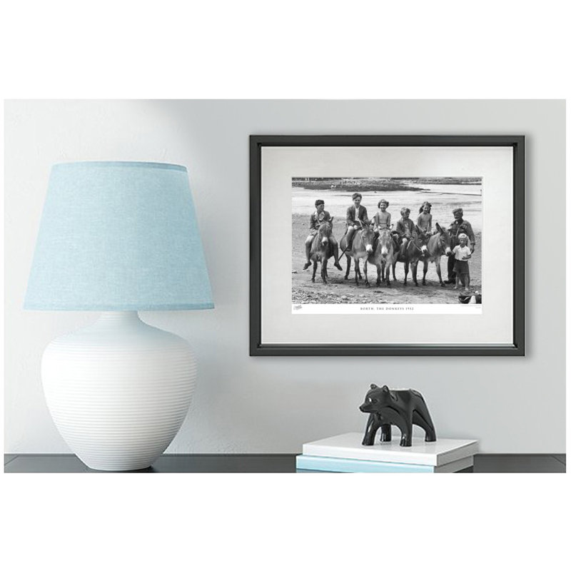 Borth, Donkeys On The Beach 1952 by Francis Frith - Single Picture Frame Print, 28cm H x 36cm W x 2.3cm D