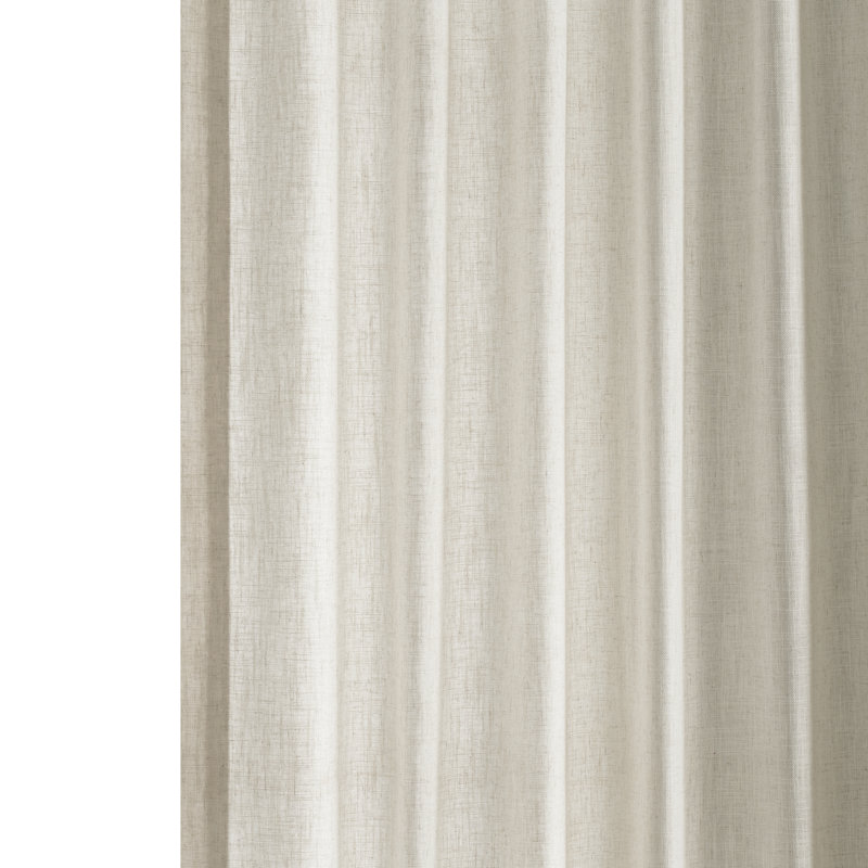 Clem Heavy Faux Linen Light Filtering Curtains For Bedroom & Living Room Curtains - Single Panel Drapes, 50" W x 84" L