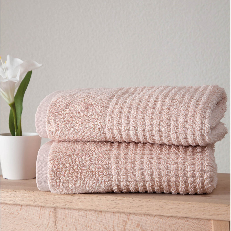 Earline Turkish Cotton Hand Towel Set, Pink