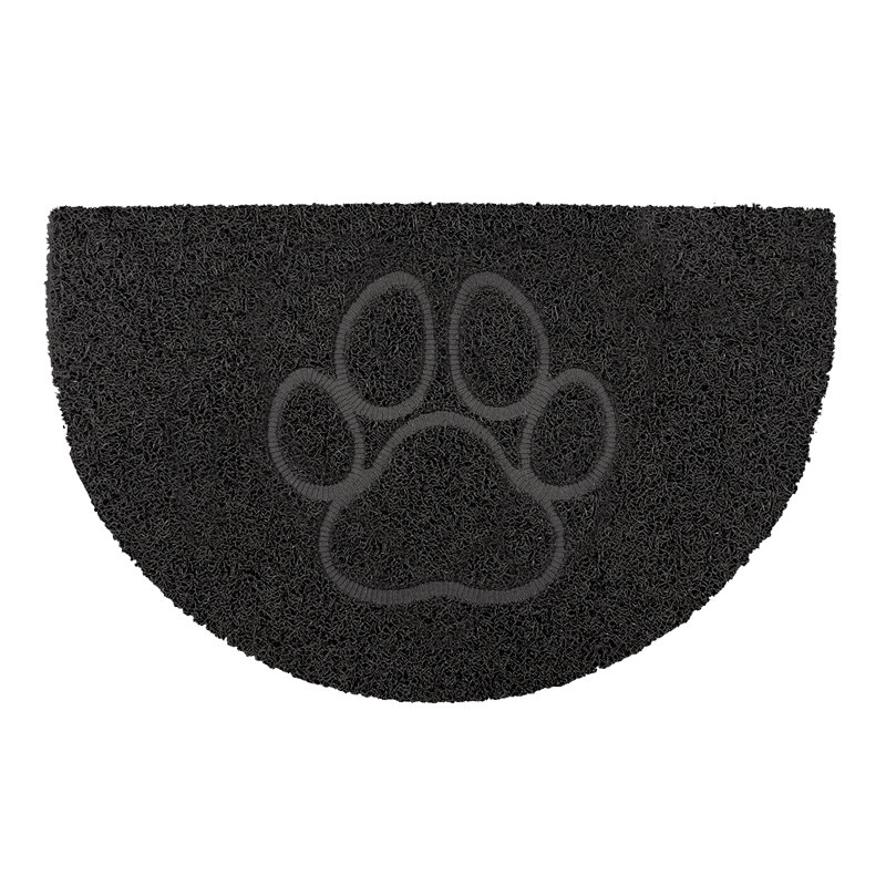 Paw Half Moon Doormat, Black