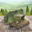 Statue de lecture de grenouille 