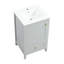 Meuble-lavabo de 20 pouces avec lavabo, gris, conception autoportante moderne, finition peinte simple, porte à fermeture douce, un tiroir, rangement à deux niveaux, tableau, lavabo en céramique de style gris 20 po, autoportant,