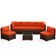 Ensemble de conversation modulaire en rotin pour 6 personnes avec coussins