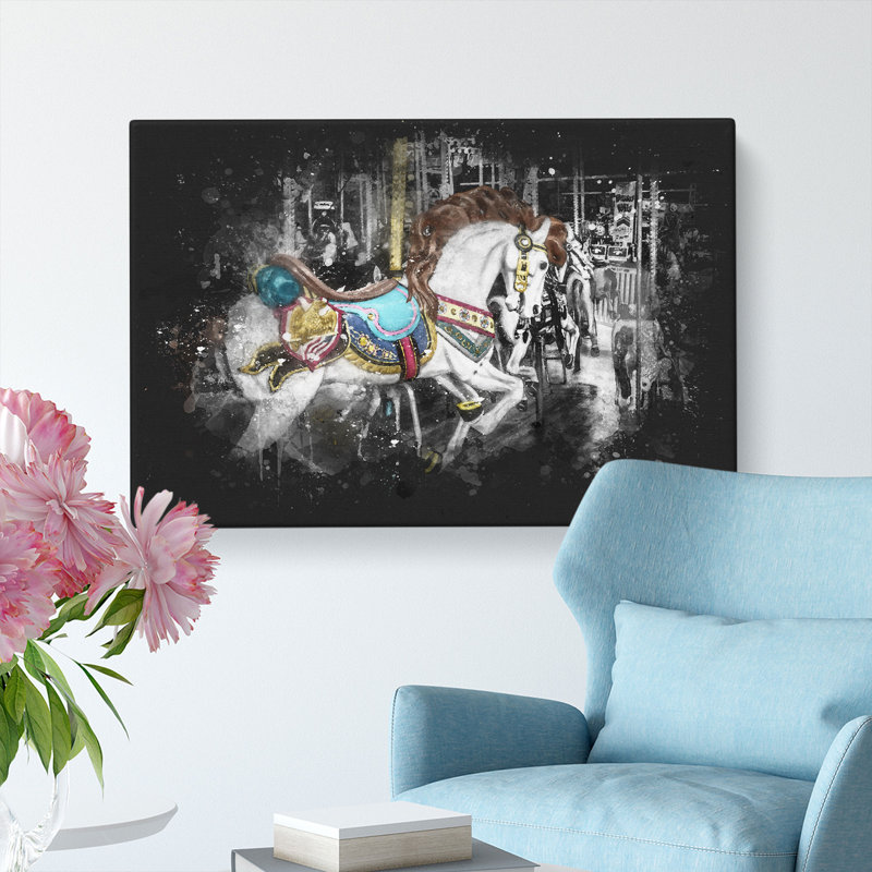 Carousel Horse - Wrapped Canvas, 60cm H x 91cm W x 3cm D