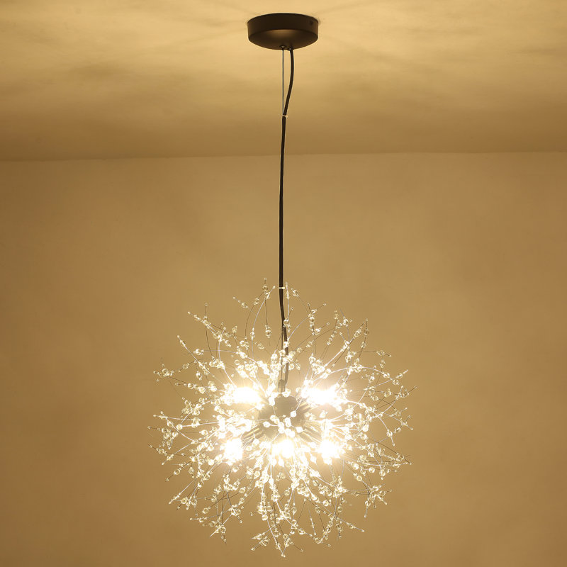 Lustre sphérique Spoutnik à 8 lumières à intensité variable Ranada, Noir