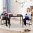 Kids Foldable Table and Chair Set, Padded Square Activity Table with 2 Upholstered Chairs, Portable Metal Frame with Safety Features-112953053