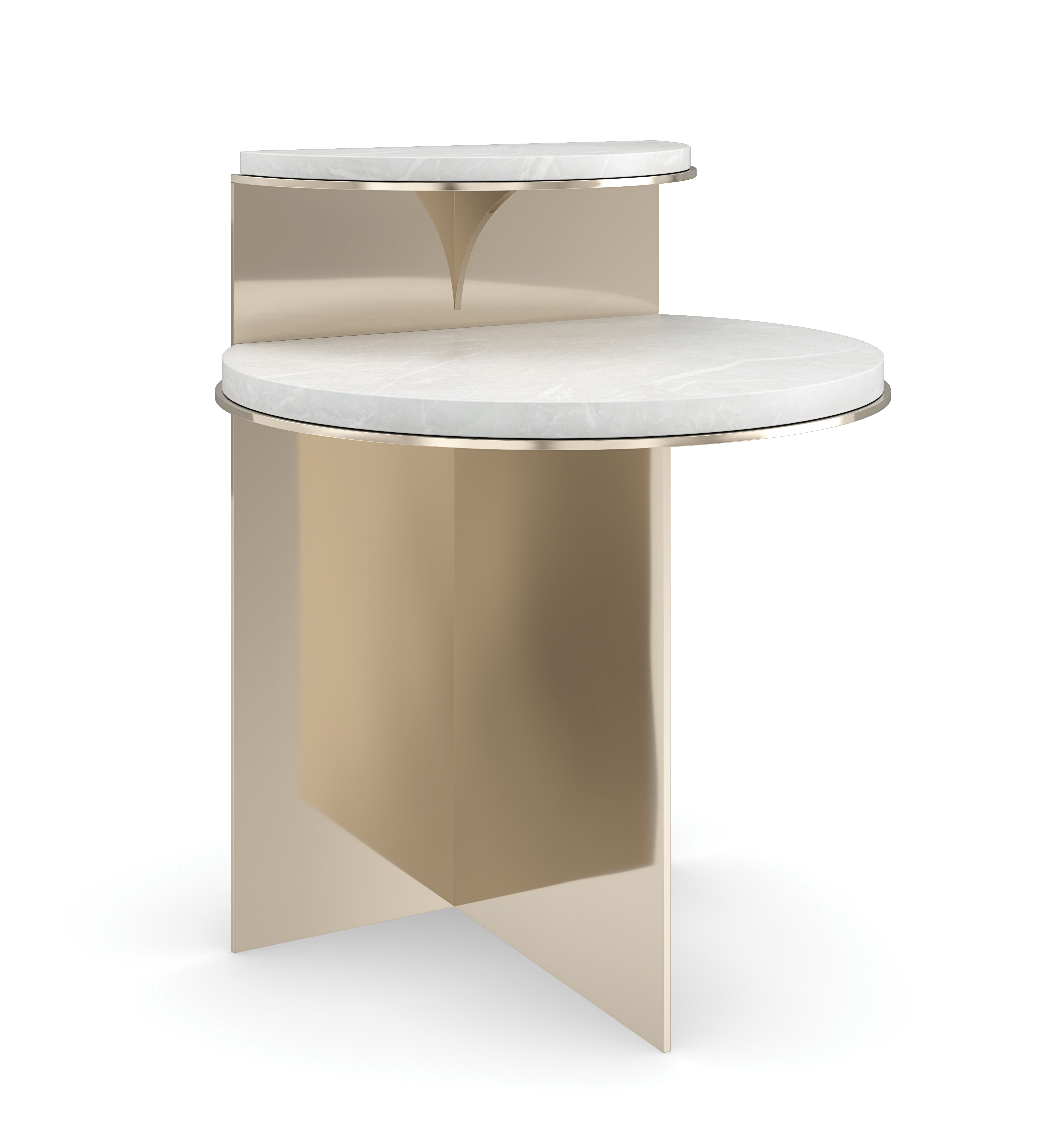 Caracole Touche' Light Stone Abstract End Table with Storage | Perigold
