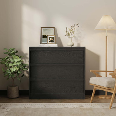 3 Drawer Dresser for Bedroom, 30.5" Tall Dresser, Freestanding Vertical Dresser with Storage, Wooden Closet Chest Storage for Living Room, Hallway, En