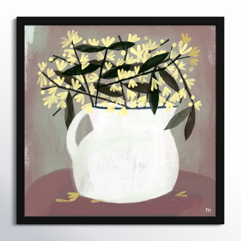 Calycanthus Painting by StudioM, 44" H x 44" W x 1.25" D, Black