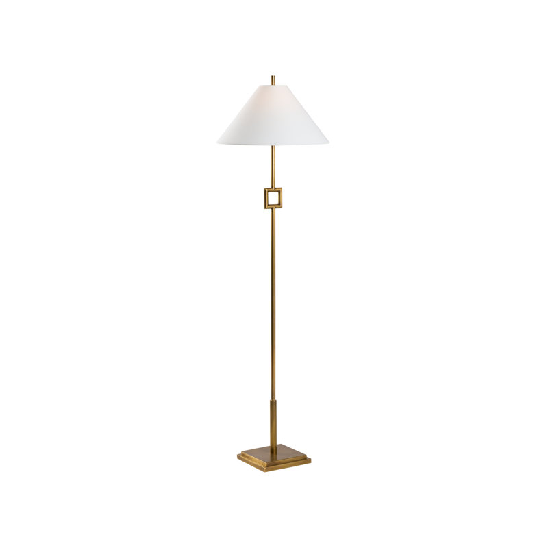 Overhill Floor Lamp - Matte White, Aged Brass