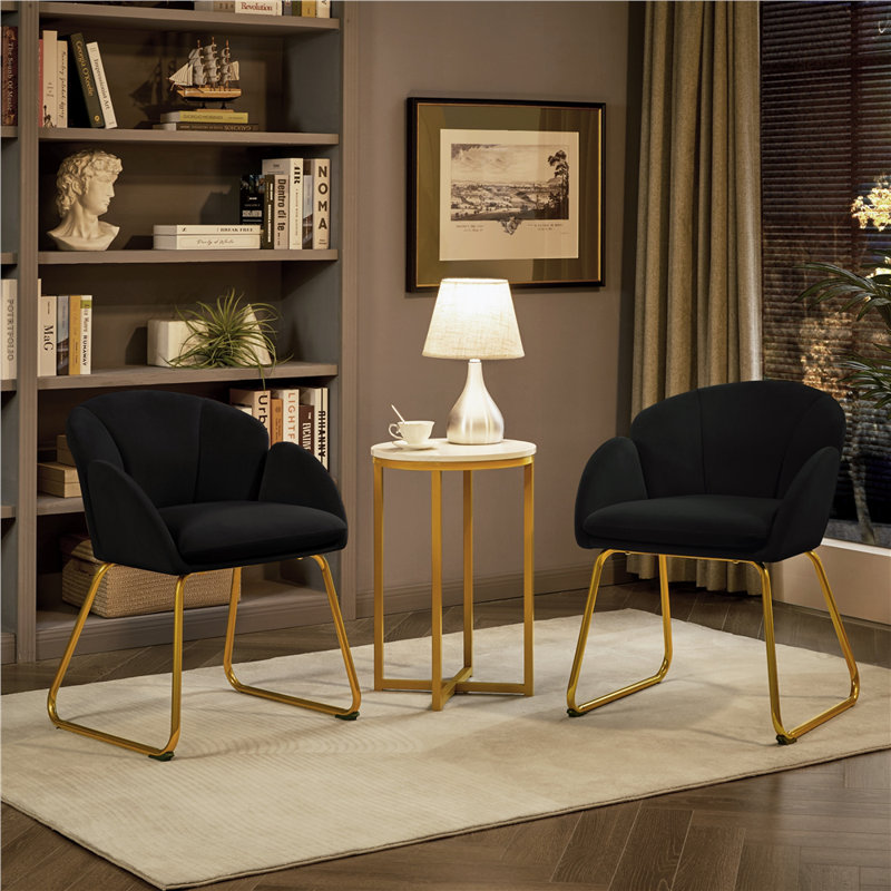 Fitchburg 20'' H Upholstered Metal Dining Chair, Black