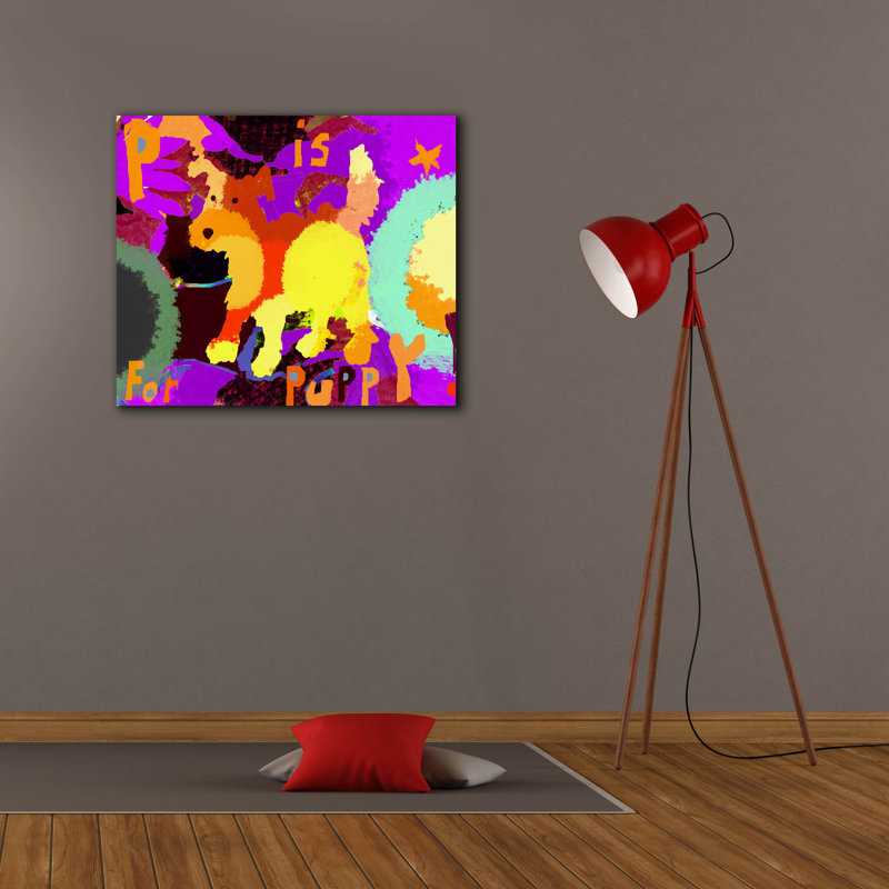 'P Is For Puppy' by Holly McGee Canvas Wall Art, 26" H x 30" W x 1.5" D