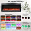 Foyer électrique encastré mural de 44 pouces avec télécommande et flamme multicolore et chauffant à lumière DEL