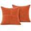 Housse de coussin décorative en velours côtelé doux, réversible, motif géométrique-120950046