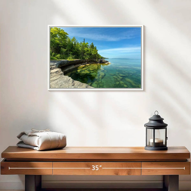 Photographie de Paradise Cove, 19 po x 13 po, Cadre flottant blanc