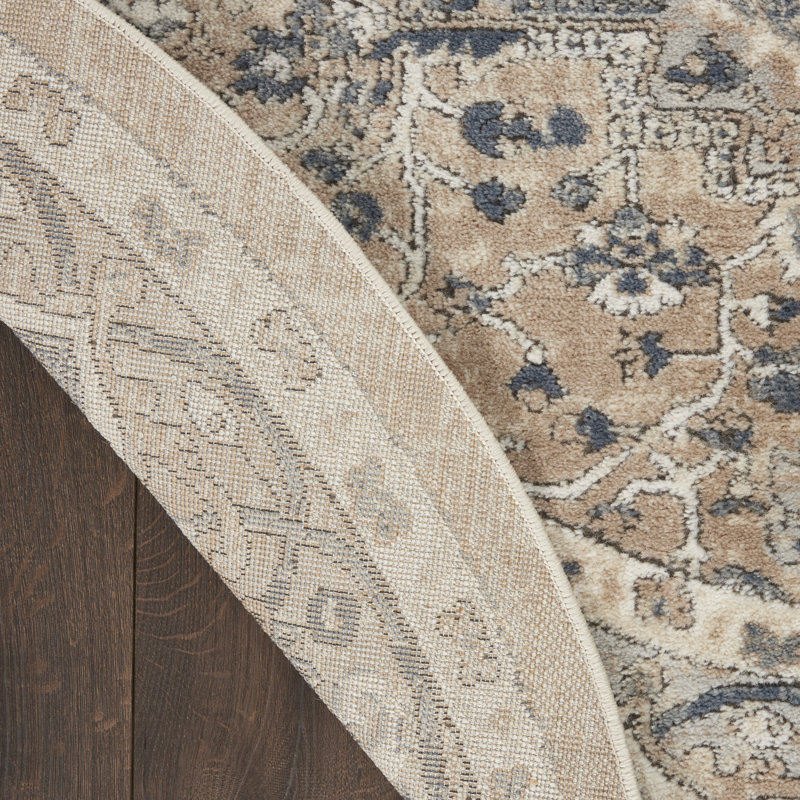 Jurado Oriental Beige/Gray Area Rug, Oval 3' x 5'