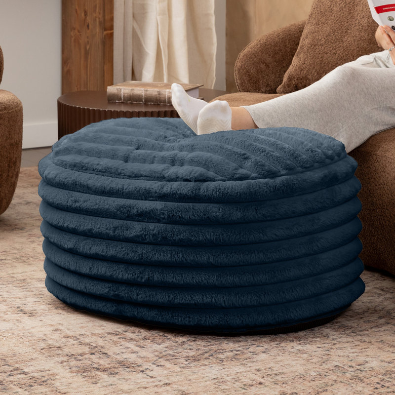 Repose-pieds Mercer41 Paran, Navy, H 16 po x l 22 po x L 22 po