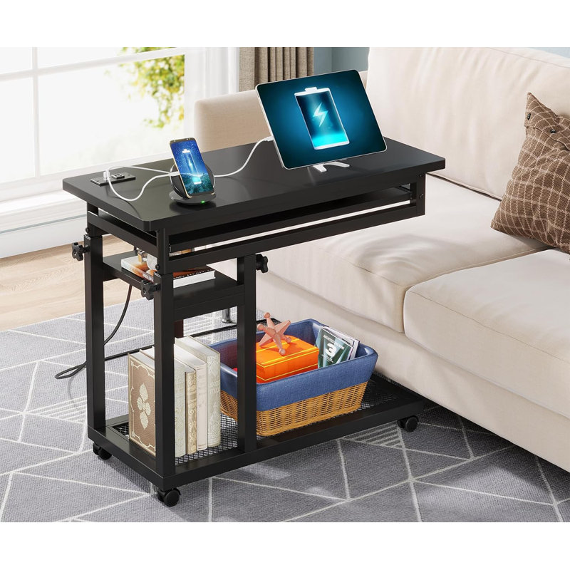 Granton Height Adjustable Computer Desk, Black