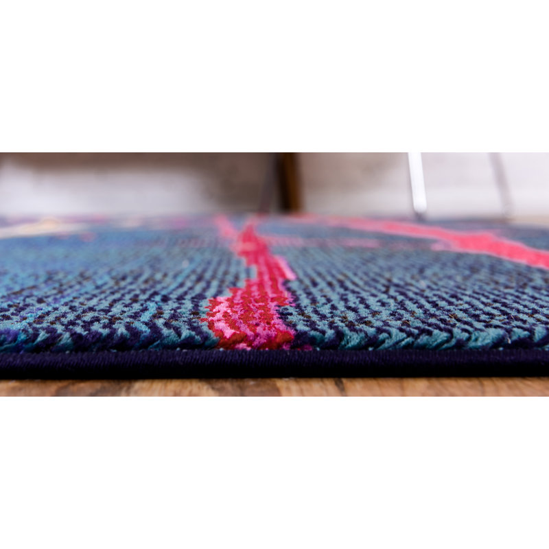 Glenarden Washable Abstract Indoor Rug, Runner 2'7" x 10'
