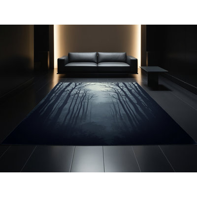 Tapis gris moelleux et moelleux à motif abstrait moderne et contemporain d'Halloween