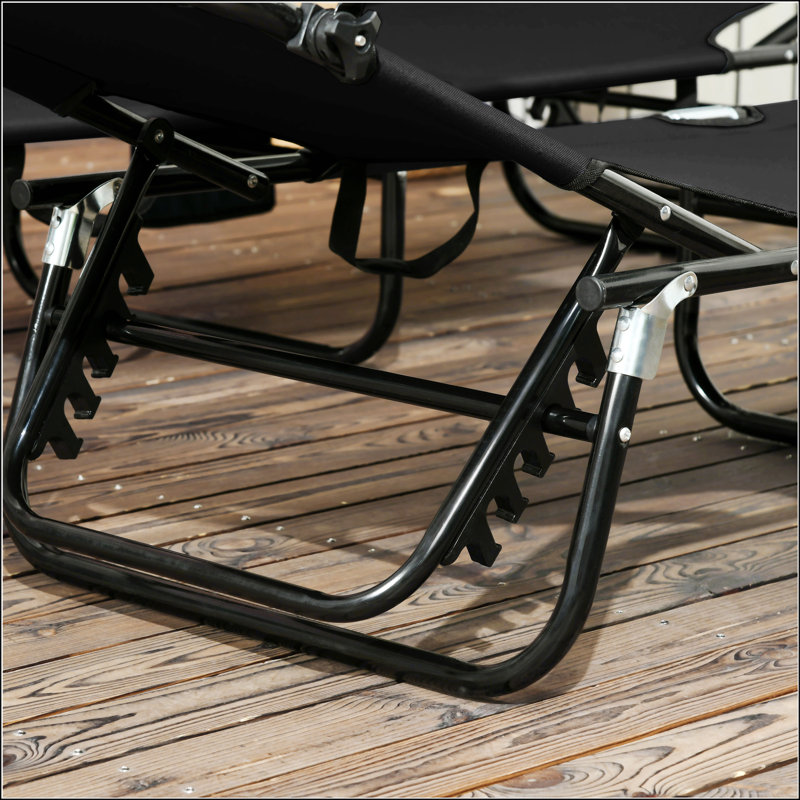 Chaises longues pliantes pour piscine, Noir