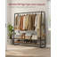 Clothes Rail, Clothes Rack With 2 Shelves, 6 S-Shaped Hooks, Steel Frame, For Bedroom-788361972