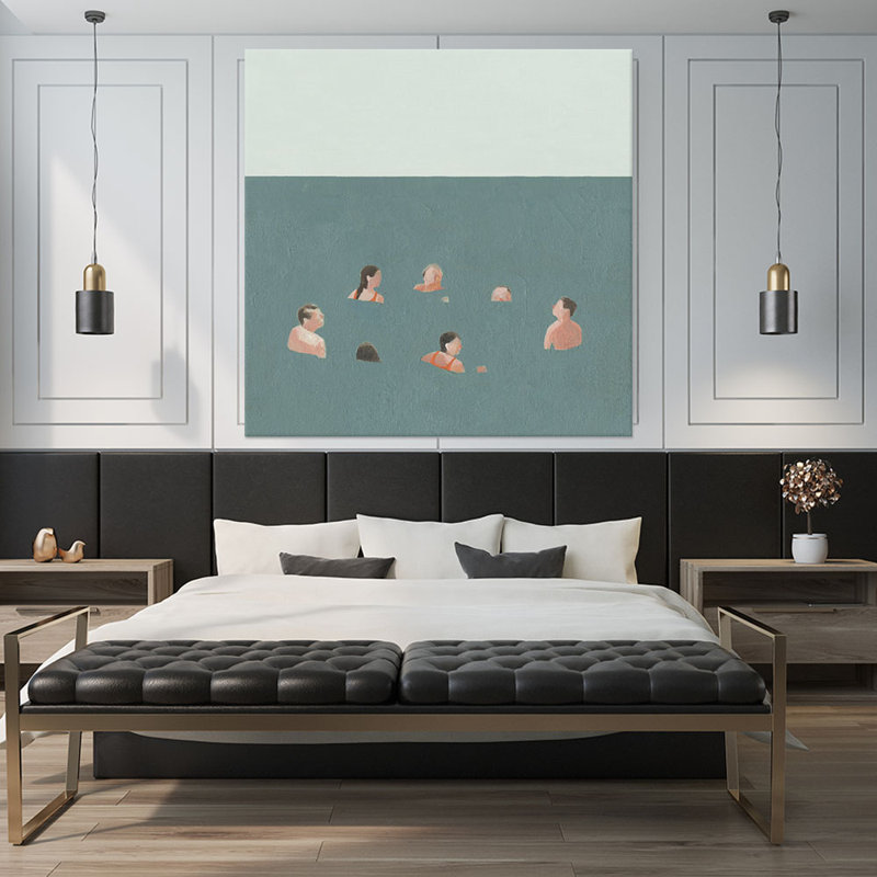 «The Swimmers I» par Emma Scarvey - reproduction d'art sur toile tendue, H 54 po x l 54 po x P 1,5 po