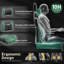 Fauteuil de jeu à haut dossier HLDICT, siège de jeu vidéo ergonomique avec pivotement à 360 ° et massage lombaire, coussin de siège en cuir PU pour adultes à la maison / au bureau (noir et vert)-110915894